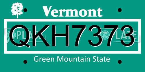 QKH7373 Vermont License Plate