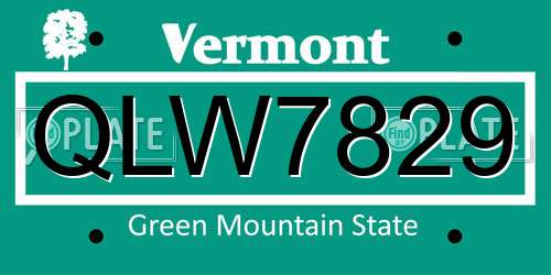 QLW7829 Vermont License Plate