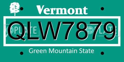 QLW7879 Vermont License Plate