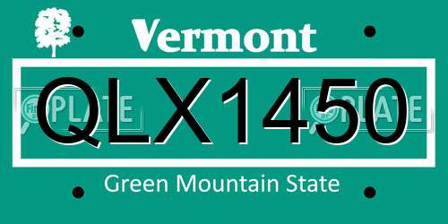QLX1450 Vermont License Plate