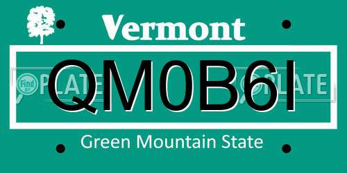 QM0B6I Vermont License Plate
