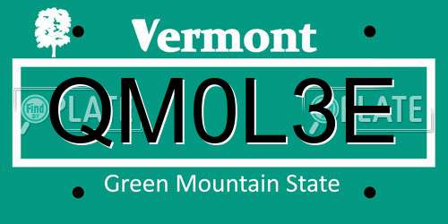 QM0L3E Vermont License Plate