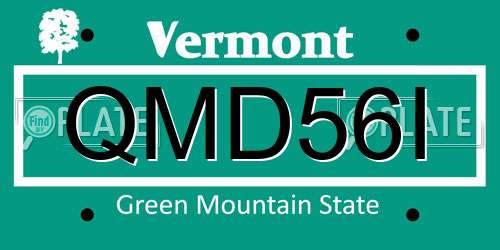QMD56I Vermont License Plate