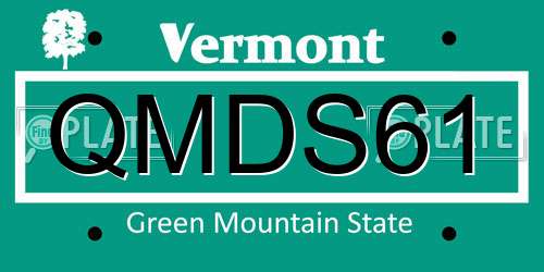 QMDS61 Vermont License Plate