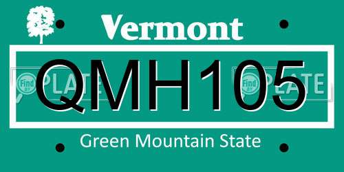 QMH105 Vermont License Plate