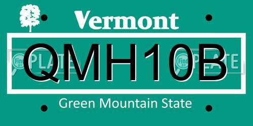 QMH10B Vermont License Plate
