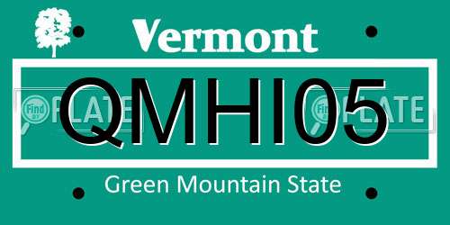 QMHI05 Vermont License Plate