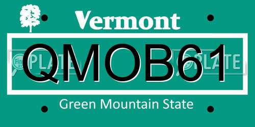 QMOB61 Vermont License Plate