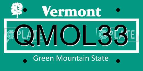 QMOL33 Vermont License Plate