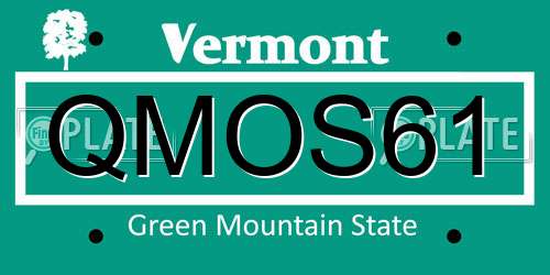 QMOS61 Vermont License Plate
