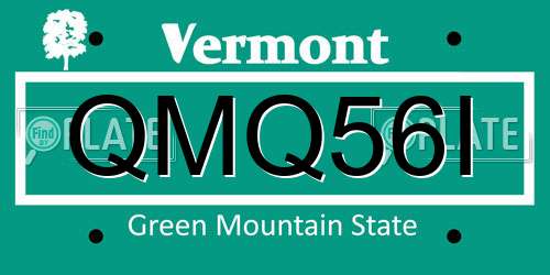 QMQ56I Vermont License Plate