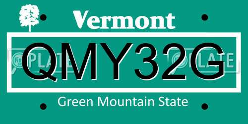 QMY32G Vermont License Plate