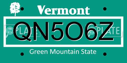 QN5O6Z Vermont License Plate