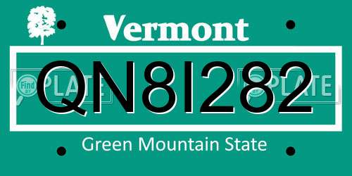 QN8I282 Vermont License Plate