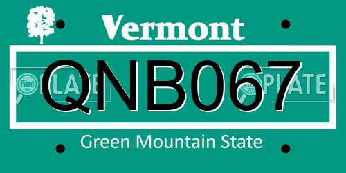 QNB067 Vermont License Plate
