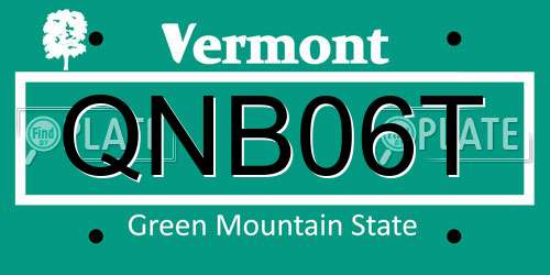 QNB06T Vermont License Plate