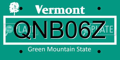 QNB06Z Vermont License Plate