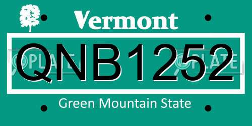QNB1252 Vermont License Plate