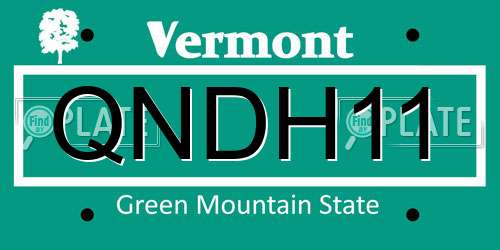 QNDH11 Vermont License Plate