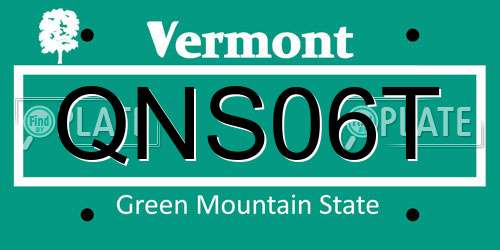 QNS06T Vermont License Plate