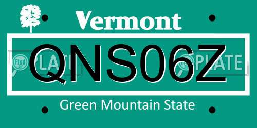 QNS06Z Vermont License Plate