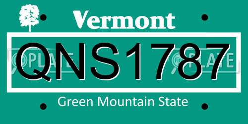 QNS1787 Vermont License Plate