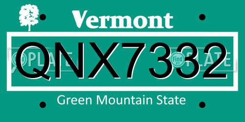 QNX7332 Vermont License Plate