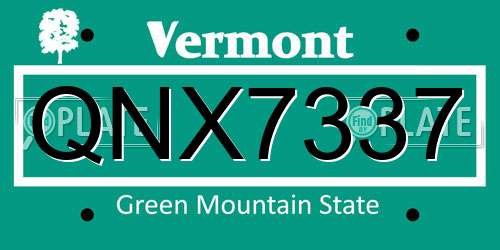 QNX7337 Vermont License Plate