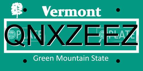 QNXZEEZ Vermont License Plate