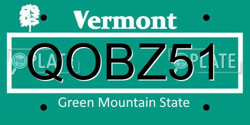 QOBZ51 Vermont License Plate