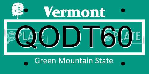 QODT60 Vermont License Plate