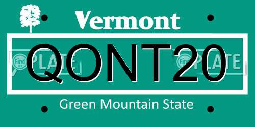 QONT20 Vermont License Plate