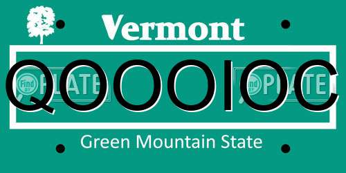 QOOOIOC Vermont License Plate