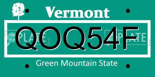 QOQ54F Vermont License Plate