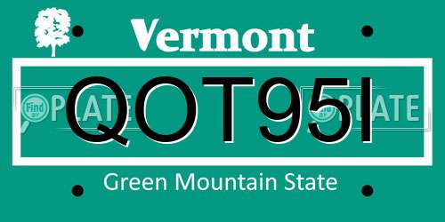 QOT95I Vermont License Plate