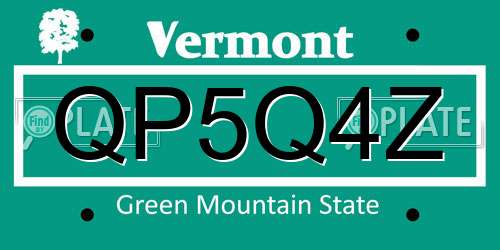 QP5Q4Z Vermont License Plate