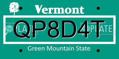 QP8D4T Vermont License Plate