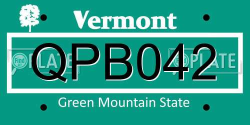 QPB042 Vermont License Plate