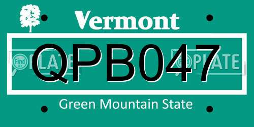 QPB047 Vermont License Plate