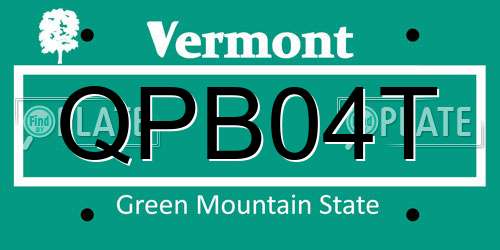 QPB04T Vermont License Plate