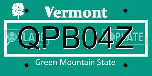 QPB04Z Vermont License Plate
