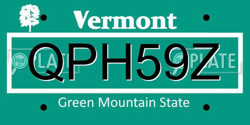 QPH59Z Vermont License Plate