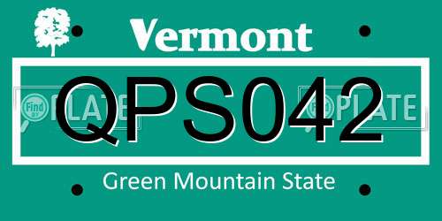 QPS042 Vermont License Plate