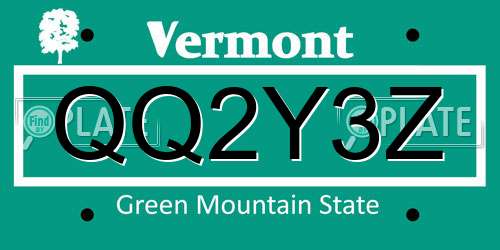 QQ2Y3Z Vermont License Plate