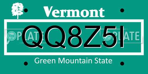 QQ8Z5I Vermont License Plate