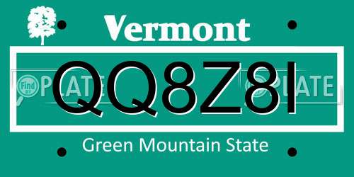 QQ8Z8I Vermont License Plate