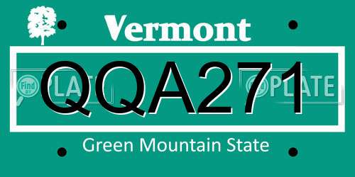 QQA271 Vermont License Plate