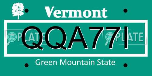 QQA77I Vermont License Plate
