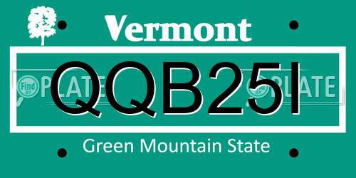 QQB25I Vermont License Plate