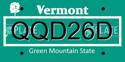 QQD26D Vermont License Plate